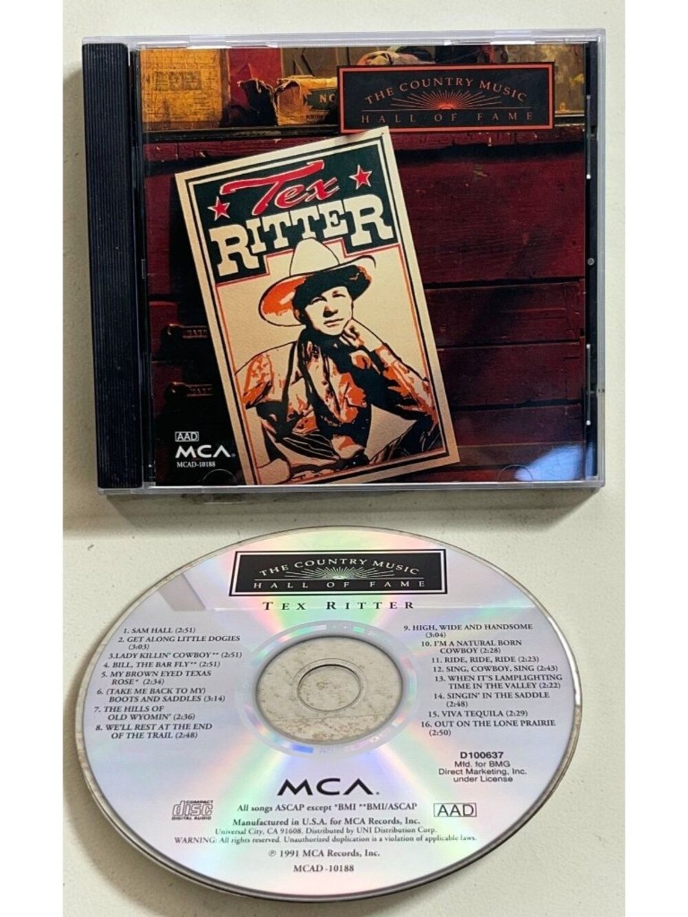 Tex Ritter The Country Music Hall of Fame CD 1991 MCA Classic Early Country BMG